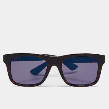 Pre Owned Gucci Brown/Black Tortoise GG0008S Wayfarer Sunglasses