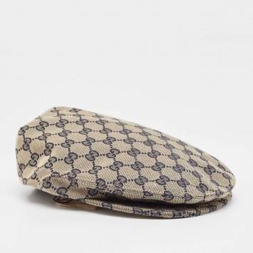 Pre Owned Gucci Beige Original GG Web Canvas Flat Cap XS