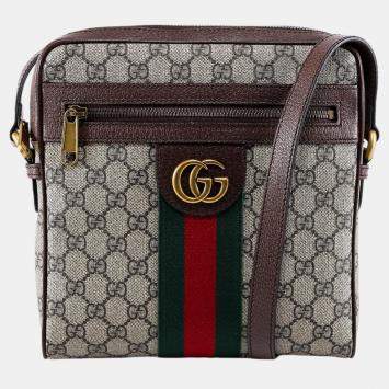 Gucci Brown GG Supreme Canvas Ophidia Shoulder Bag