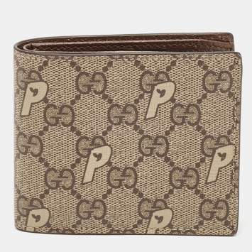 Pre Owned Gucci x Palace Beige/Ebony GG-P Supreme Canvas Bifold Wallet