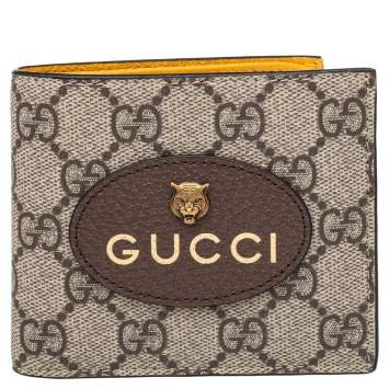 مملوكة مسبقًا Gucci Neo Vintage Beige/Brown GG Supreme And Leather Wallet
