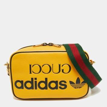 Pre Owned Gucci x Adidas Mustard Leather Small Crossbody Bag