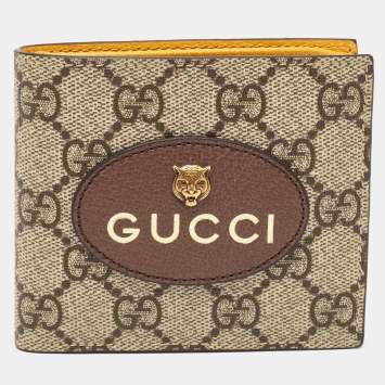 Pre Owned Gucci Beige GG Supreme Canvas Neo Vintage Bifold Wallet
