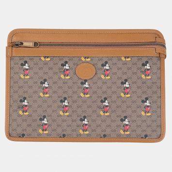 Pre Owned Gucci x Disney Supreme Canvas Micky Mouse Clutch