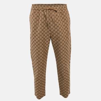 Pre Owned Gucci Brown GG Canvas Track Pants L