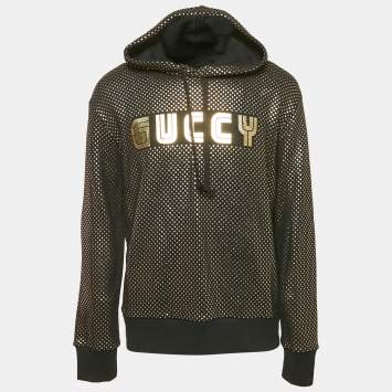 Gucci Black Star Print Cotton Hoodie M