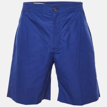Pre Owned Gucci Blue Cotton Shorts M