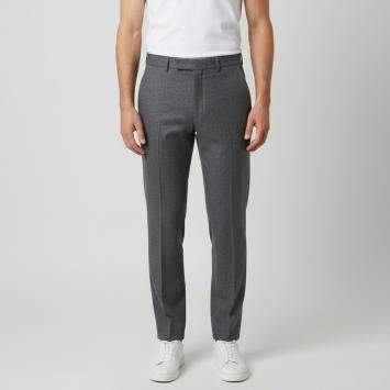 Pre Owned Gucci Grey Wool Web Trim Straight Fit Pants M