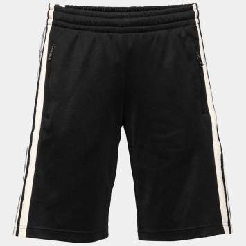 Pre Owned Gucci Black Jersey GG Supreme Trimmed Basketball Shorts XS