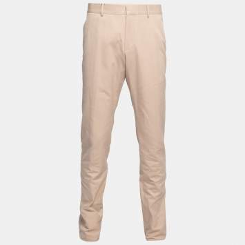 Pre Owned Gucci Beige Cotton Regular Fit Trousers XL Waist 36"