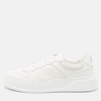 Gucci Off White Jumbo GG Leather Chunky B Sneakers Size 45