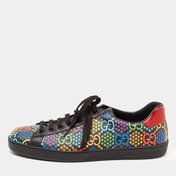 Pre Owned Gucci Multicolor GG Supreme Canvas and Leather Psychedelic Ace Sneakers Size 44