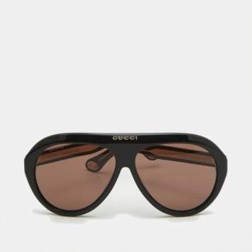 مملوكة مسبقًا Gucci Black Gradient GG0479S Double G Navigator Aviator Sunglasses