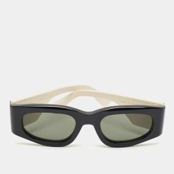 Pre Owned Gucci Black/White GG1664S Interlocking G Rectangular Sunglasses