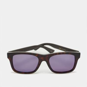 Pre Owned Gucci Tortoise Brown/Grey GG0008S Wayfarer Sunglasses