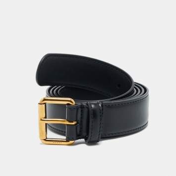 Pre Owned Gucci Buckle 105 CM Belt Black Leather