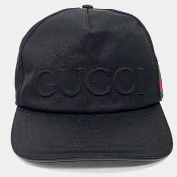 Pre Owned Gucci nylon black cap