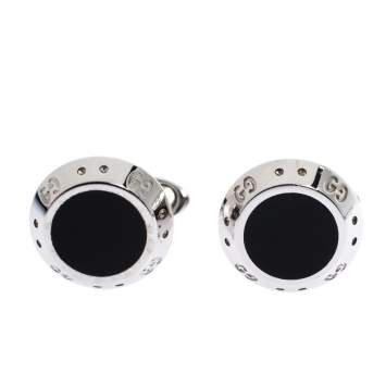 مملوكة مسبقًا Gucci Icon Onyx 18K White Gold Cufflinks