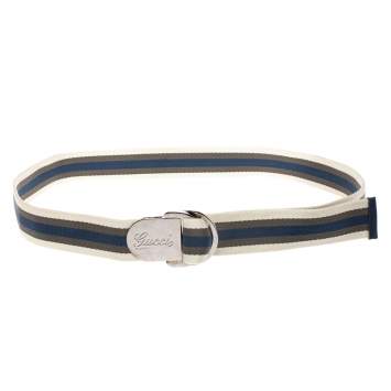 Pre Owned Gucci Tricolor Fabric Web Belt 105CM