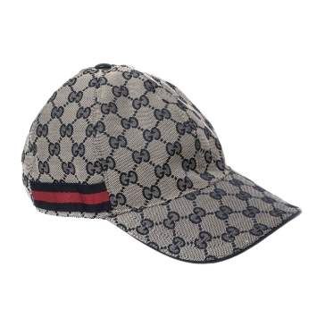 Pre Owned Gucci Bicolor GG Canvas Web Stripe Baseball Cap S