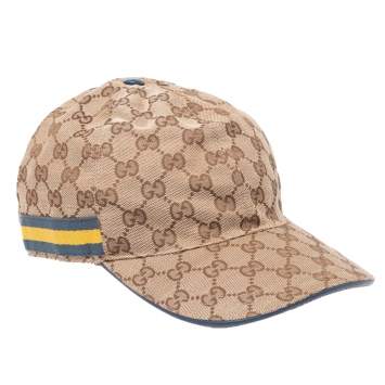Pre Owned Gucci Beige GG Canvas Baseball Cap M