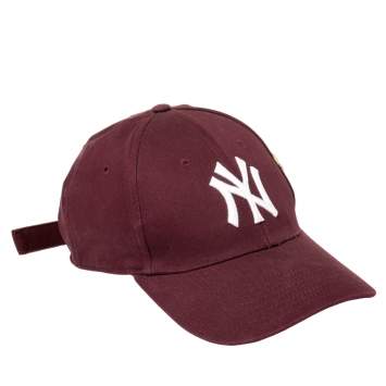 Pre Owned Gucci Burgundy Butterfly Appliqued NY Yankees Patch Baseball Cap