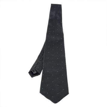 Pre Owned Gucci Navy Blue G Pattern Silk Traditional Tie