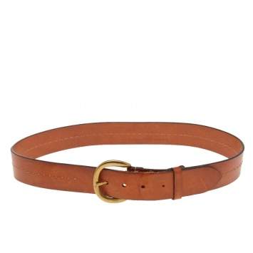 Pre Owned Gucci Tan Leather Buckle Belt 95CM