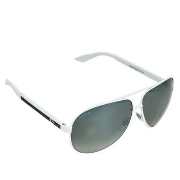 Pre Owned Gucci White/Black Gradient GG 1951/S Aviator Sunglasses