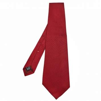 Pre Owned Gucci Red Silk Jacquard Tie