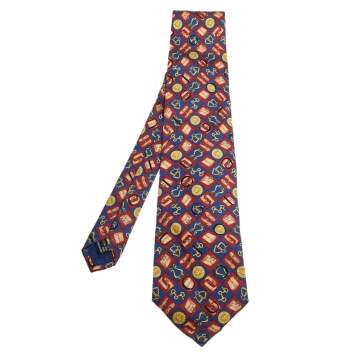 Pre Owned Gucci Multicolor Printed Silk Tie