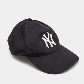 Pre Owned Gucci Black NY Yankees Butterfly Cotton Baseball Cap