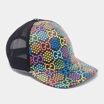 Pre Owned Gucci Multicolor Psychedelic GG Canvas & Mesh Baseball Cap L