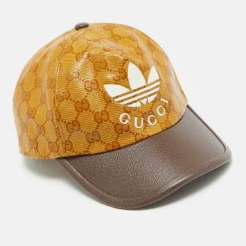 Pre Owned Gucci X Adidas Yellow GG Coated Canvas Baseball Cap XS