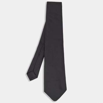 Pre Owned Gucci Black Stripe Silk Tie