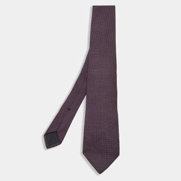 Pre Owned Gucci Purple Jacquard Silk Tie