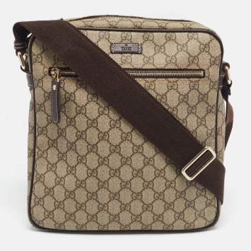 Pre Owned Gucci Beige GG Supreme Canvas Joy Messenger Bag