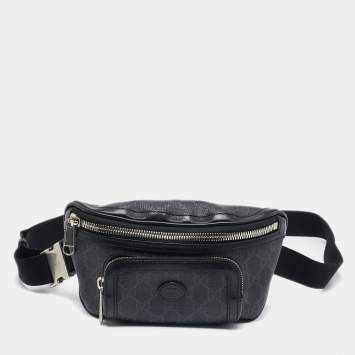 Gucci Black GG Supreme Canvas Small Interlocking G Belt Bag