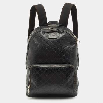Pre Owned Gucci Black Guccissima Leather Eden Backpack