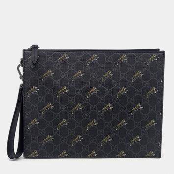 Gucci Grey PVC Supreme GG Clutch