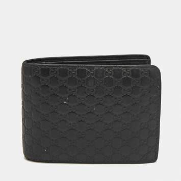 Gucci Black Microguccissima Leather Bifold Compact Wallet