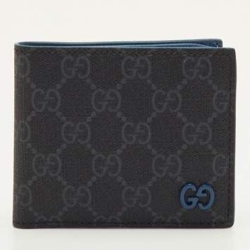 Pre Owned Gucci Ash Grey GG Supreme Canvas Bifold Wallet