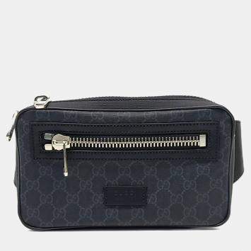 Pre Owned Gucci Grey PVC Supreme Belted Hip Sack