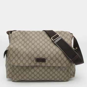 مملوكة مسبقًا Gucci Baby Changing Large Beige GG Supreme Canvas and Leather Diaper Bag