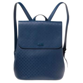 Pre Owned Gucci Blue Diamante Leather Backpack