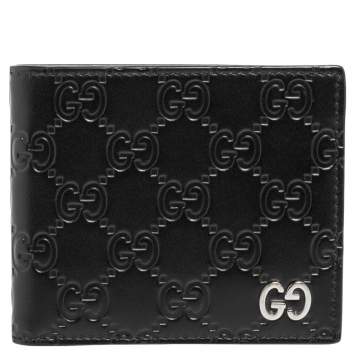 مملوكة مسبقًا Gucci Black Signature Leather Bifold Wallet