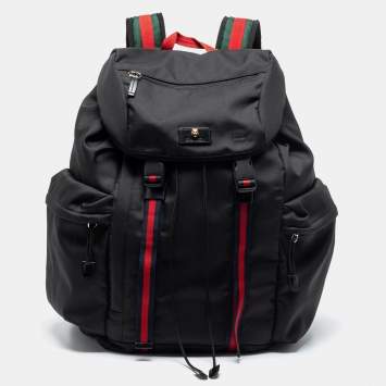 Pre Owned Gucci Black Nylon Techpack Backpack