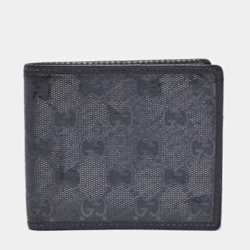 Pre Owned Gucci Grey GG Emprime Canvas Bifold Compact Wallet