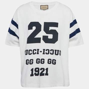 Pre Owned Gucci White 25 Eschatology 1921 Print Cotton T-Shirt XXL