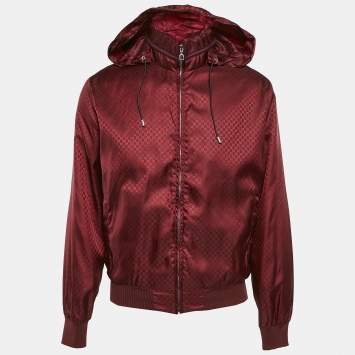 Gucci Burgundy Guccissima Nylon Windbreaker Jacket L